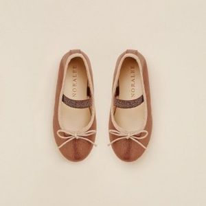Noralee copper metallic ballet flats with bow